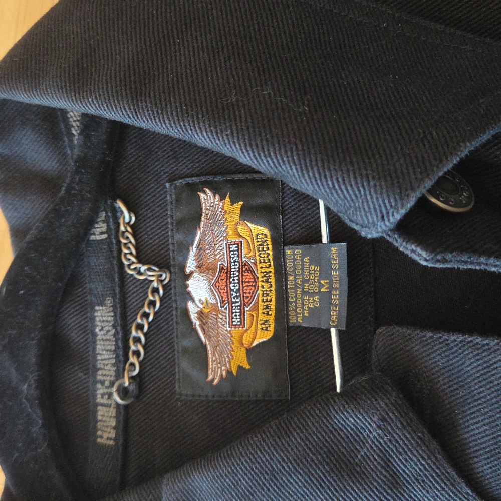 Harley-Davidson Black Women’s Jacket with Flame Cuff  and Back Detail - Picture 3 of 8